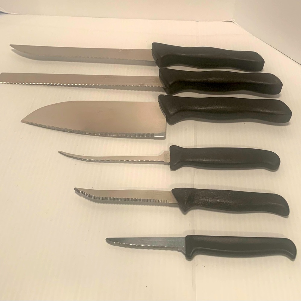 Ginsu Original Stainless Steel Kitchen Knives: Set of 6 Pieces: See Photos
